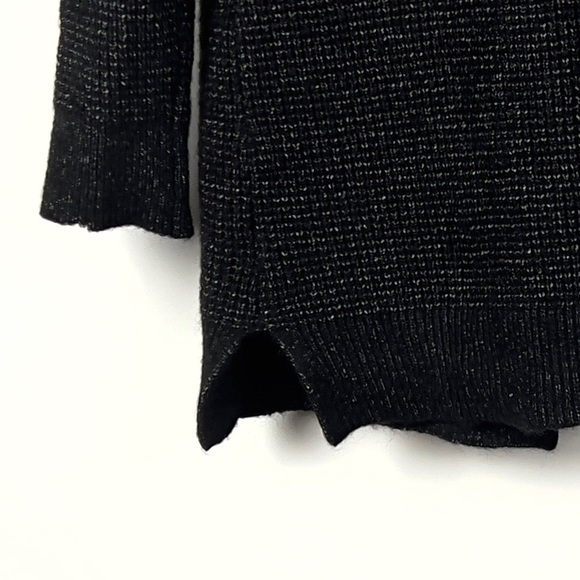 Time & Tru Women's Black Gray Open Front Cardigan Sweater Long Sleeve - Picture 3 of 5